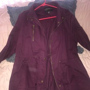 Cute and comfy burgundy utility jacket
